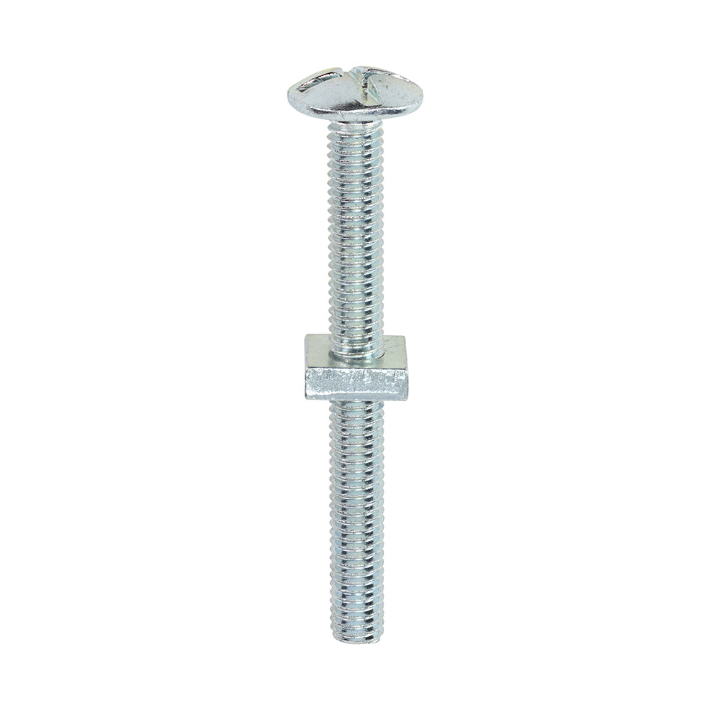 Roofing Bolts with Square Nuts - Zinc M6 x 60 Box 100