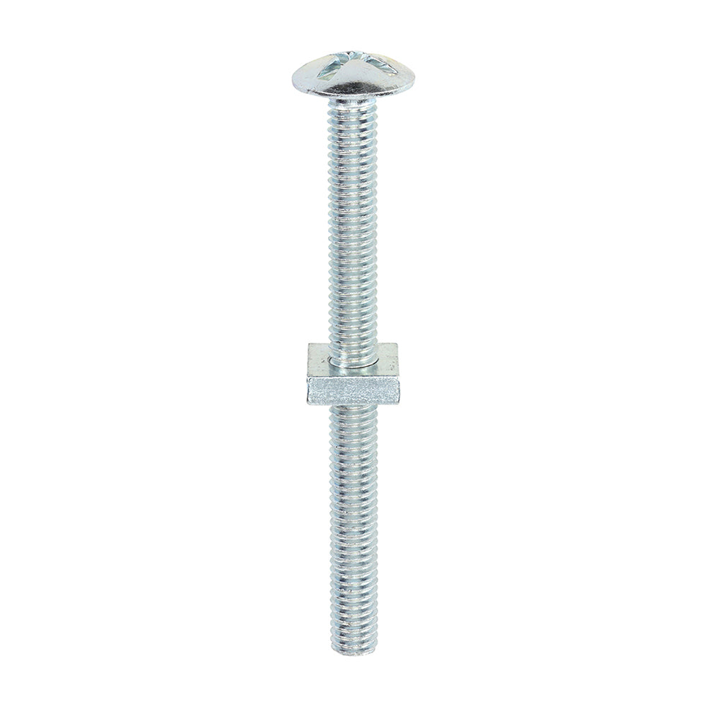Roofing Bolts with Square Nuts - Zinc M6 x 70 Box 100