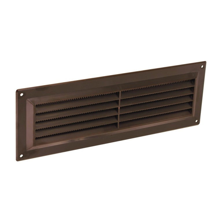 Securit Plastic Louvre Vent Brown Fixed Fly 9" X 3 " S3267 product image