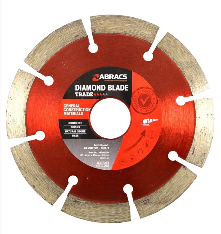 Abracs Trade Diamond Blade 115x10x22 115mm x 10mm x 22.23mm