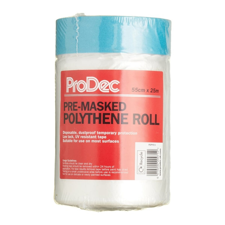ProDec Pre-Masked Poly Roll 55cm x 25m