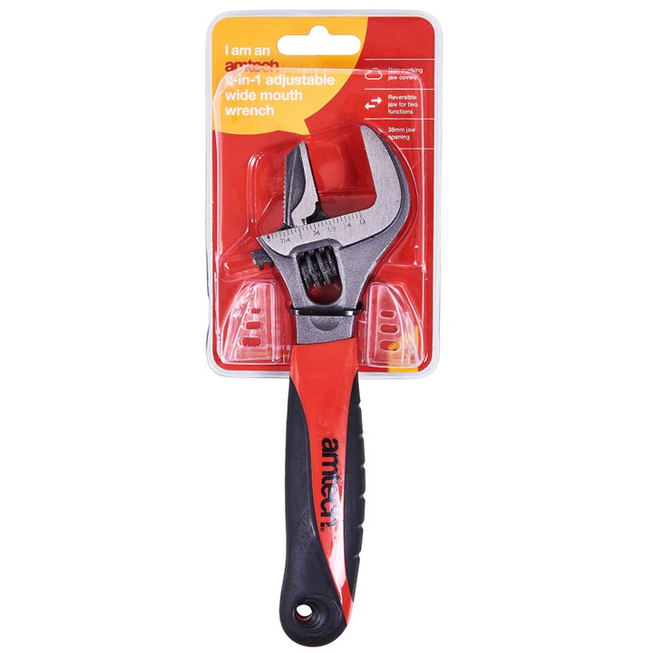 Amtech 2-in-1 Wide Mouth Pipe Wrench/adjustable Wrench