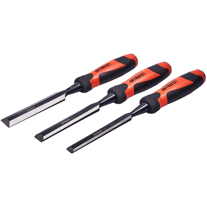 Amtech 3 Piece Bevel Edge CR-V Wood Chisel Set