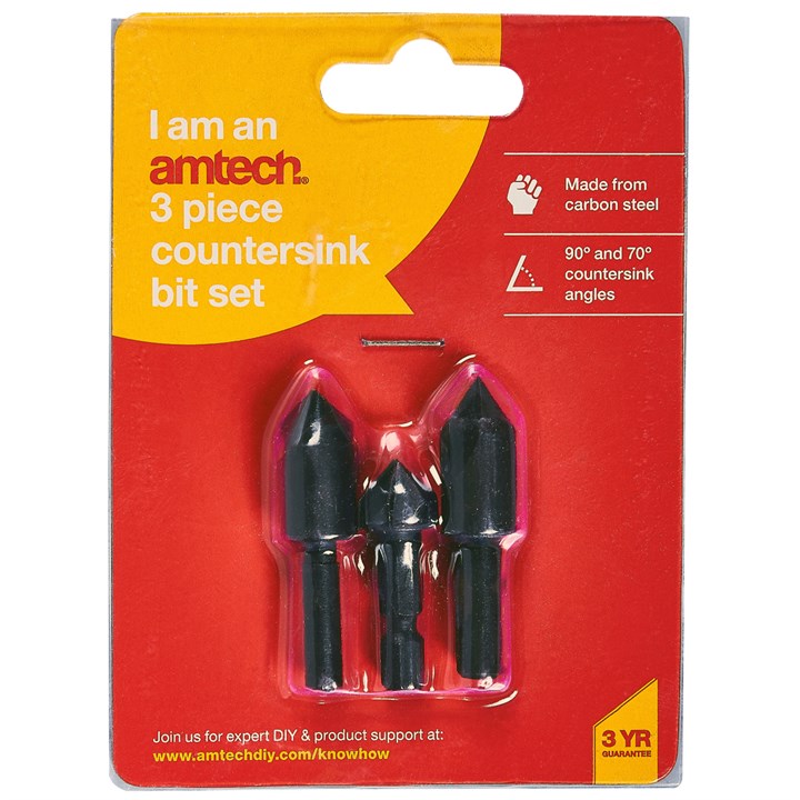 Amtech 3 Piece Countersink Bit Set