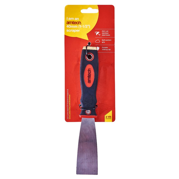 Amtech 40mm (1.5") Scraper with Soft Grip Handle