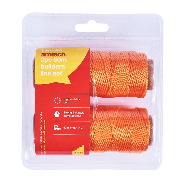 Amtech 50m (165ft) Builder's Line (2 Pack)