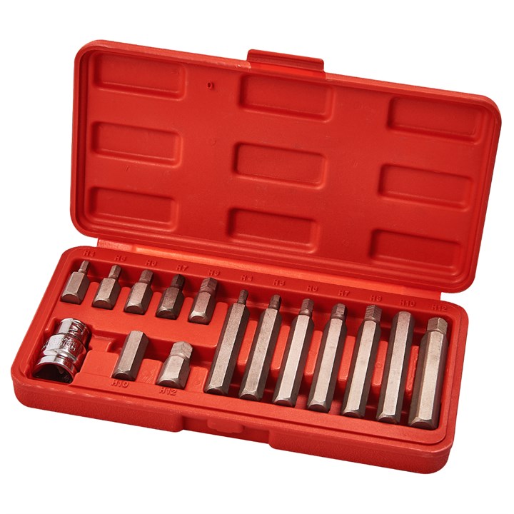 Amtech 15 Piece Hex Bit and Socket Set