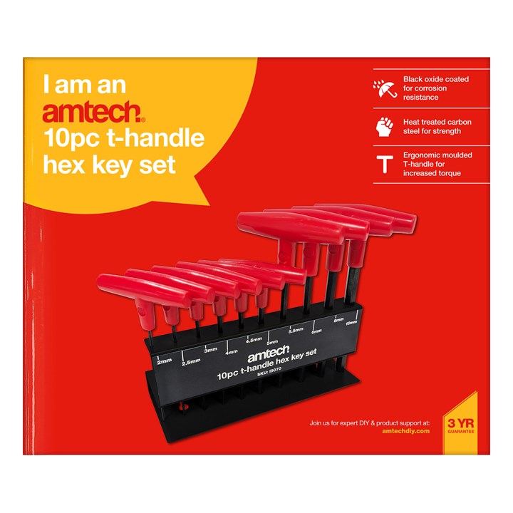 Amtech 10 Piece T-handle Hex Key Set