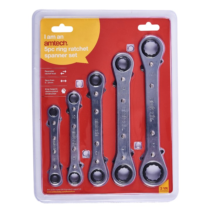 Amtech 5 Piece Ring Ratchet Spanner Set