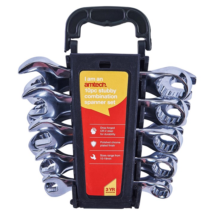 Amtech 10 Piece Stubby Combination Wrench Set
