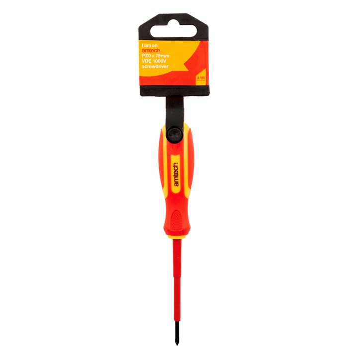 Amtech Pz0 75mm VDE 1000v Electrical Screwdriver – EN IEC 60900 – 1000v Rated