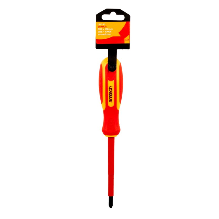 Amtech Ph2 100mm VDE 1000v Electrical Screwdriver – EN IEC 60900 – 1000v Rated