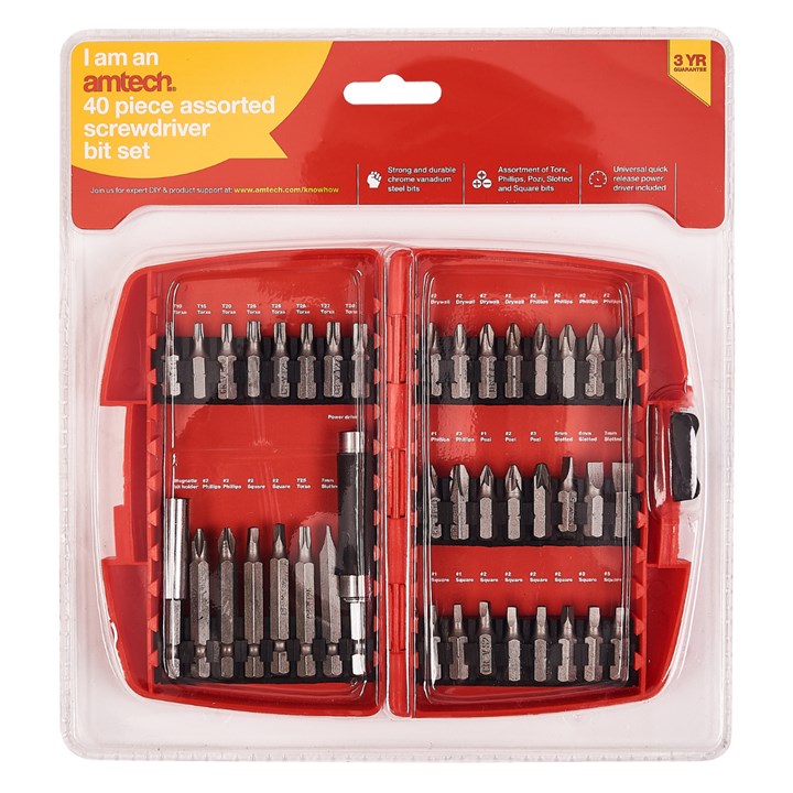 Amtech 40 Piece Screwdriver Bit Set