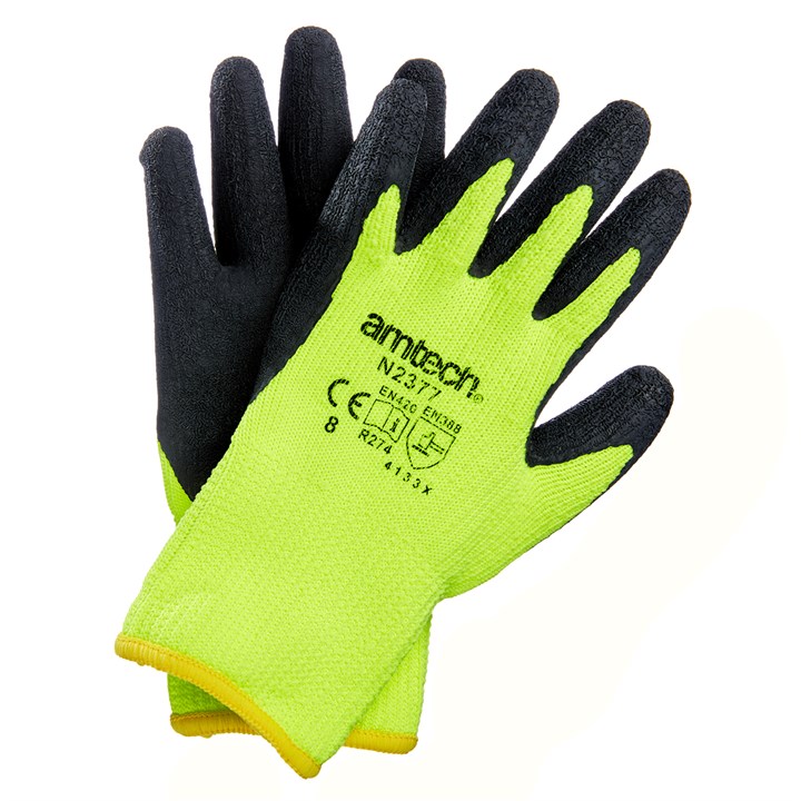 Amtech Medium (Size 8) Latex Coated Acrylic Gloves