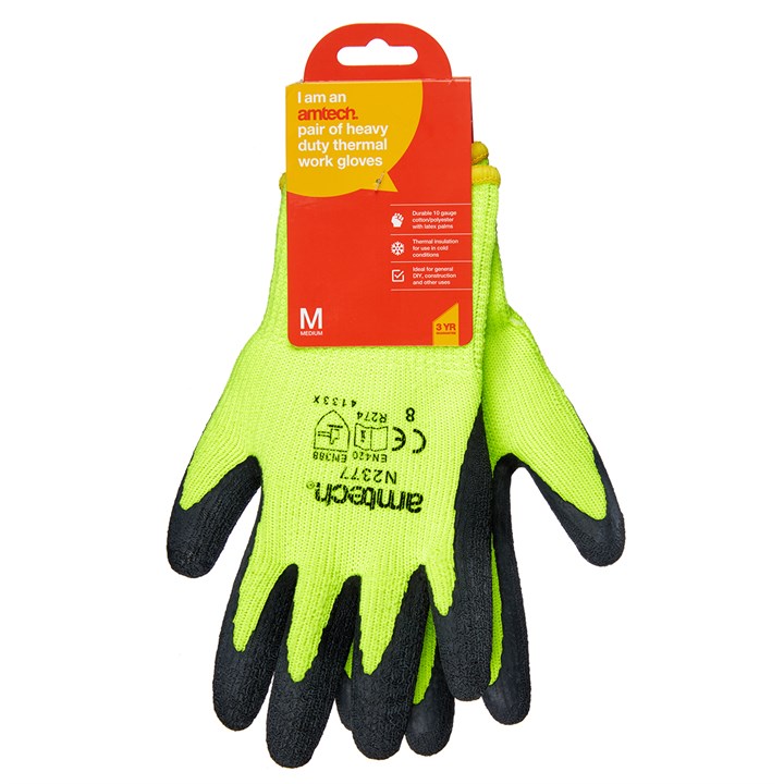 Amtech Medium (Size 8) Latex Coated Acrylic Gloves