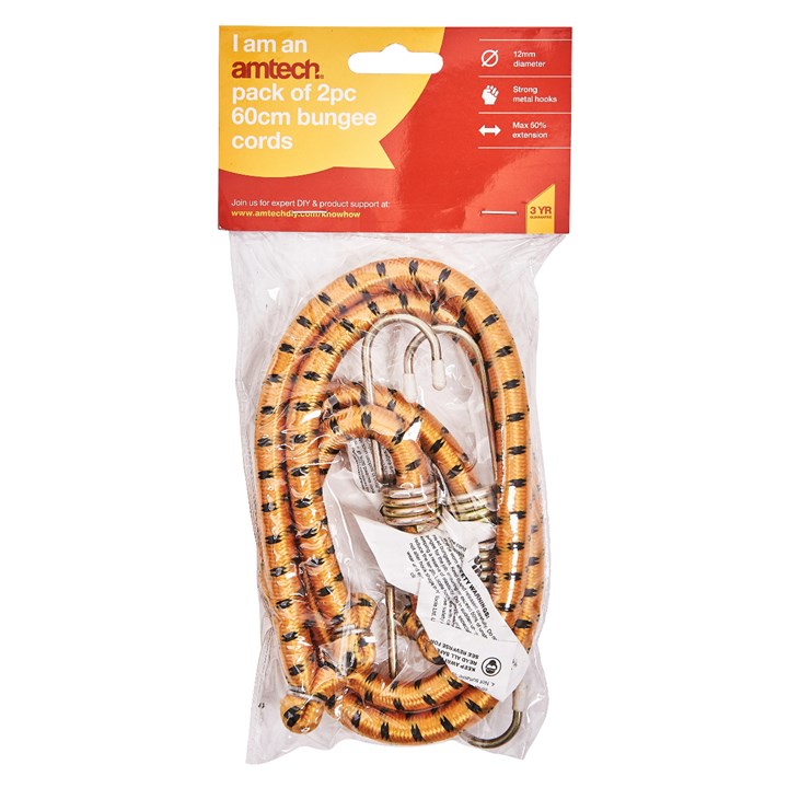 Amtech 600mm (24") Bungee Cords (2 Pack)