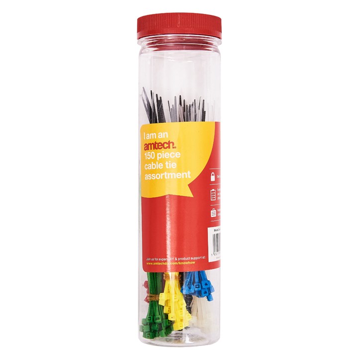 Amtech 150 Piece Assorted Cable Tie Set