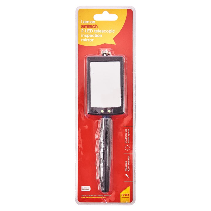 Amtech 2 Led Telescopic Inspection Mirror