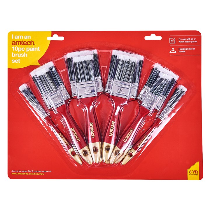 Amtech 10 Piece Paint Brush Set
