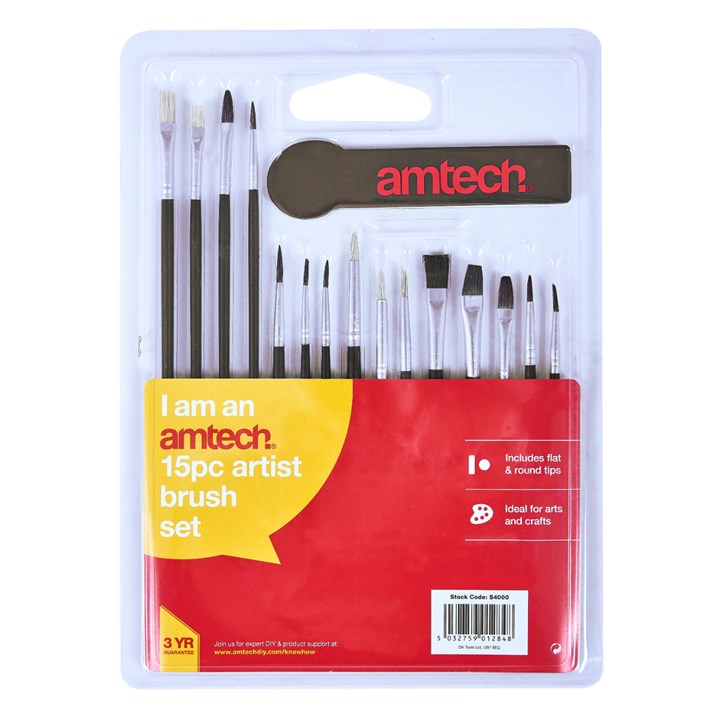 Amtech 15 Piece Art Brush Set