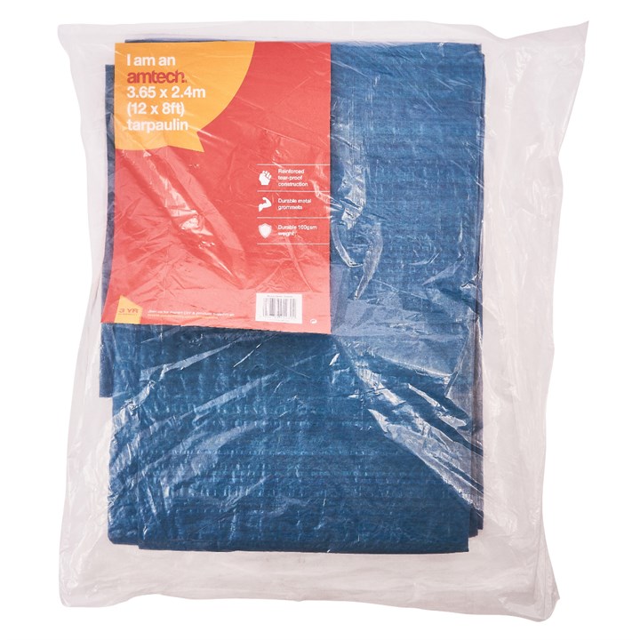 Amtech 365cm (12ft) X 245cm (8ft) Tarpaulin - Blue