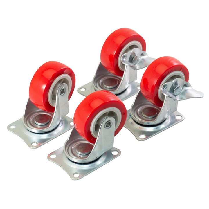 Amtech 4 Piece Swivel Castor Set (140kg Load)