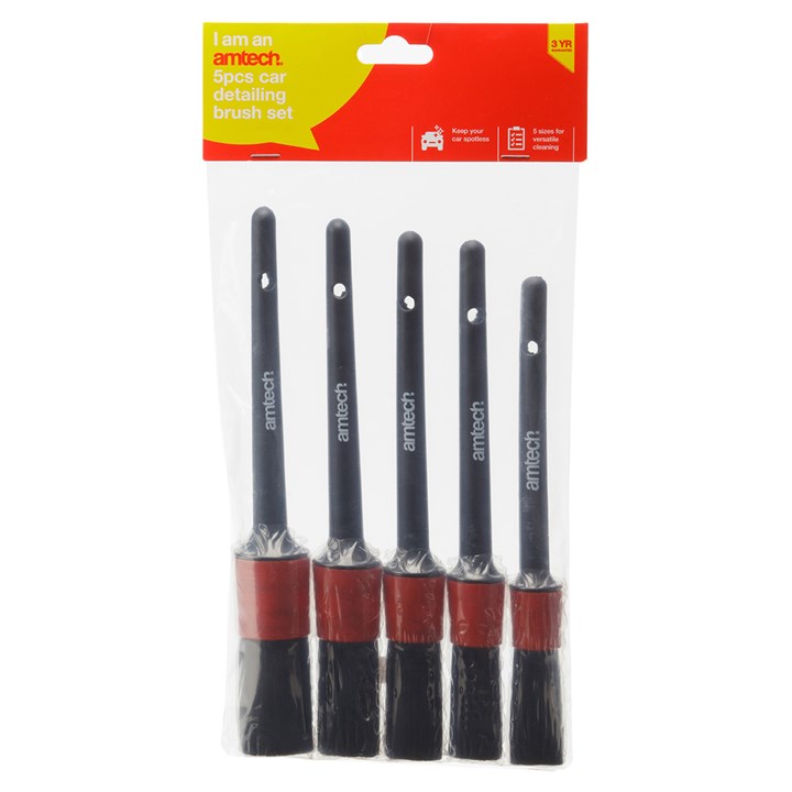 Amtech Car Detailing Brush Set (5pc)