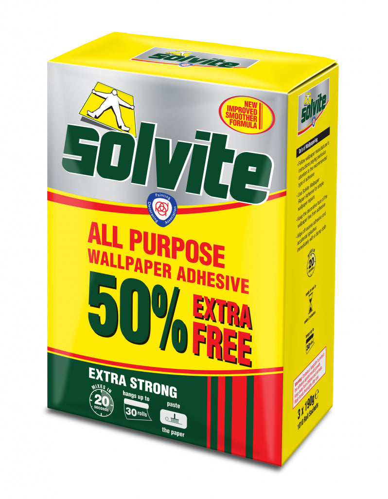 Solvite All Purpose Wallpaper Adhesive 20 Roll Plus 50%