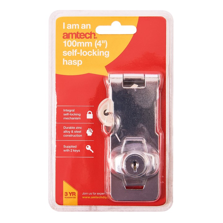 Amtech 100mm (4") Self-locking Hasp product image - image 2