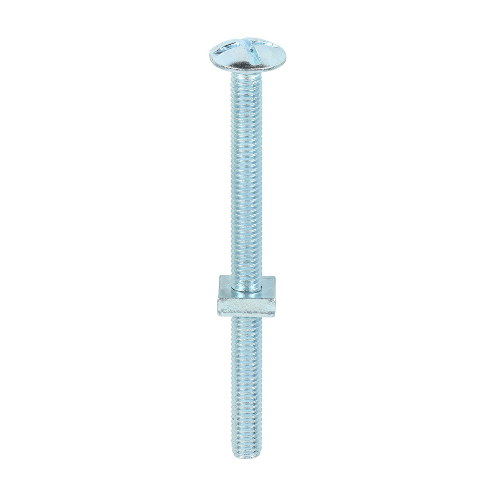 Roofing Bolts with Square Nuts - Zinc M6 x 80 Box 100