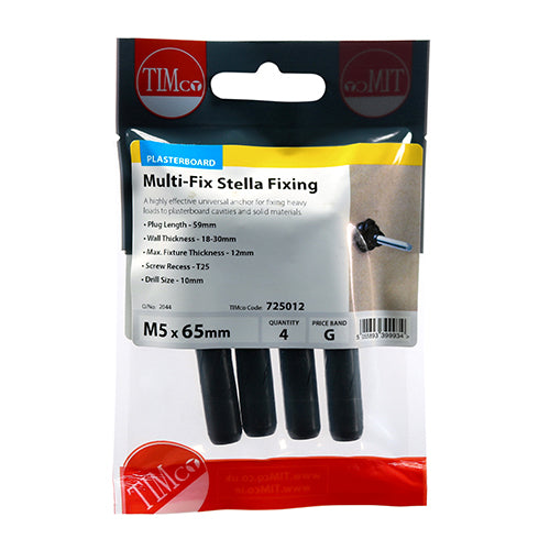 Stella Fixing Anchor TX PAN Black - M5 X 65mm