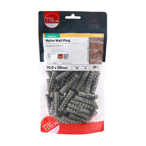 Nylon Plugs 10.0 x 70 Bag 70