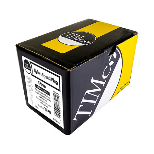 Nylon Speed Plugs - White 42mm Box 100