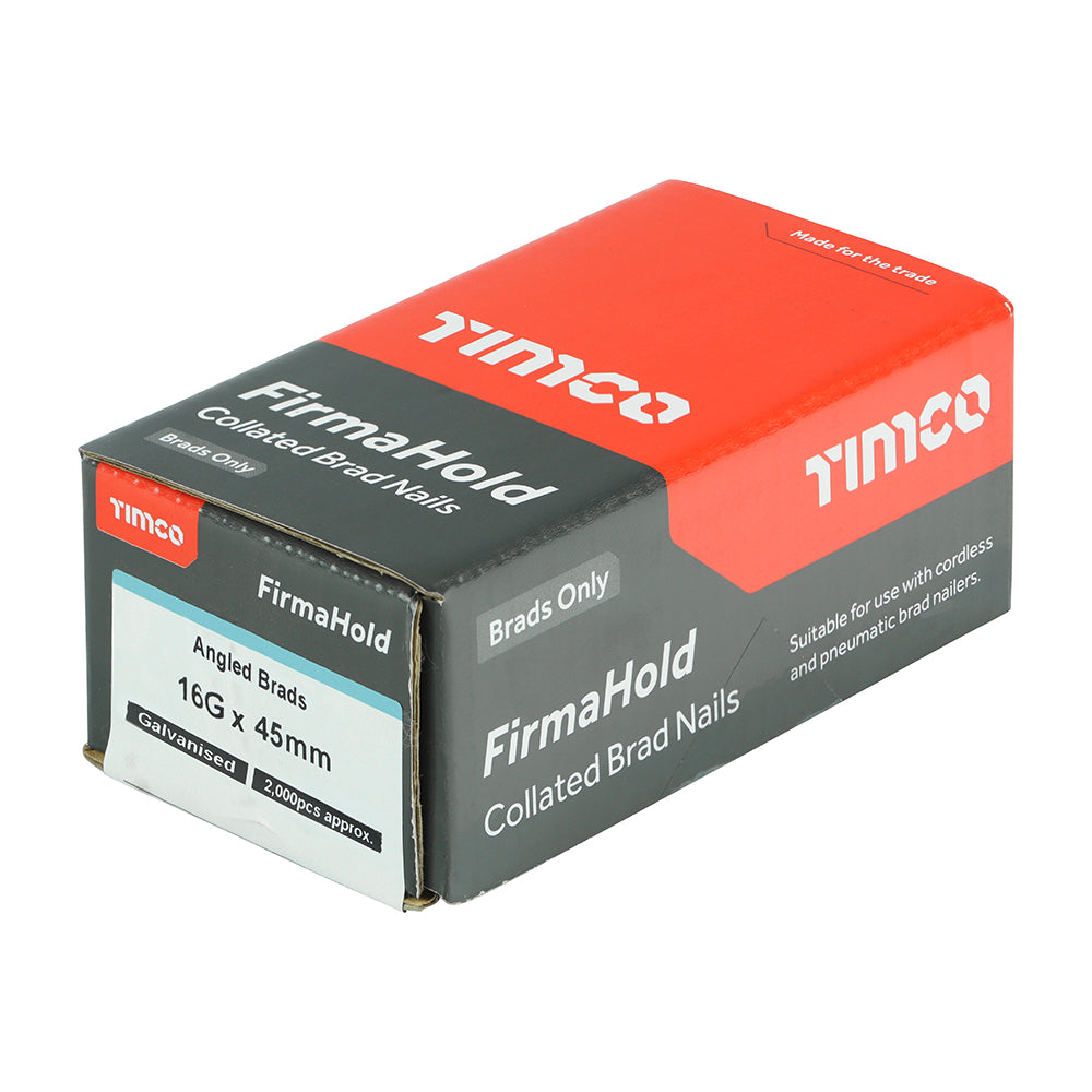 FirmaHold Collated Brad Nails - 16 Gauge - Angled - Galvanised 45mm - 2000 pack
