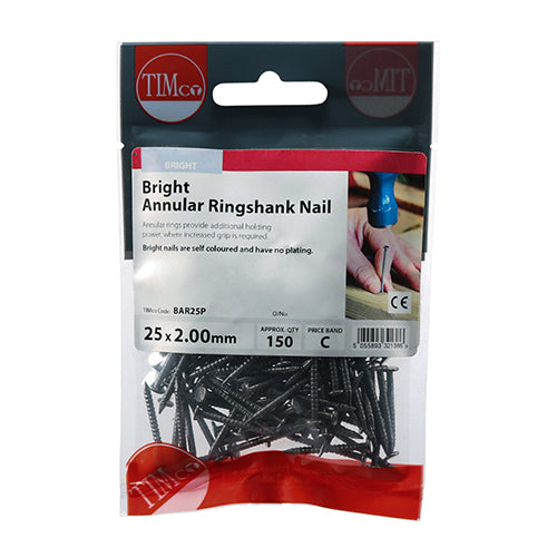Annular Ringshank Nail -Bright - 25 x 2.00 - 150 pack