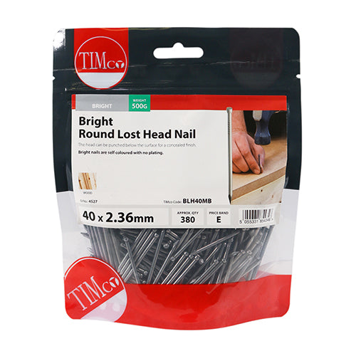 Round Lost Head Nail - Bright 40 x 2.36 - 0.5kg