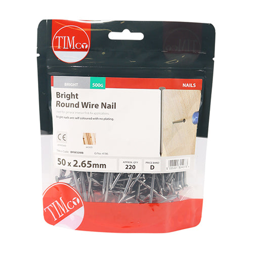 Round Wire Nail - Bright 50 x 2.65 - 0.5kg