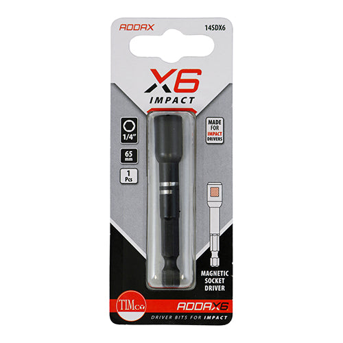 Impact Magnetic Socket Driver 1/4" x 65mm