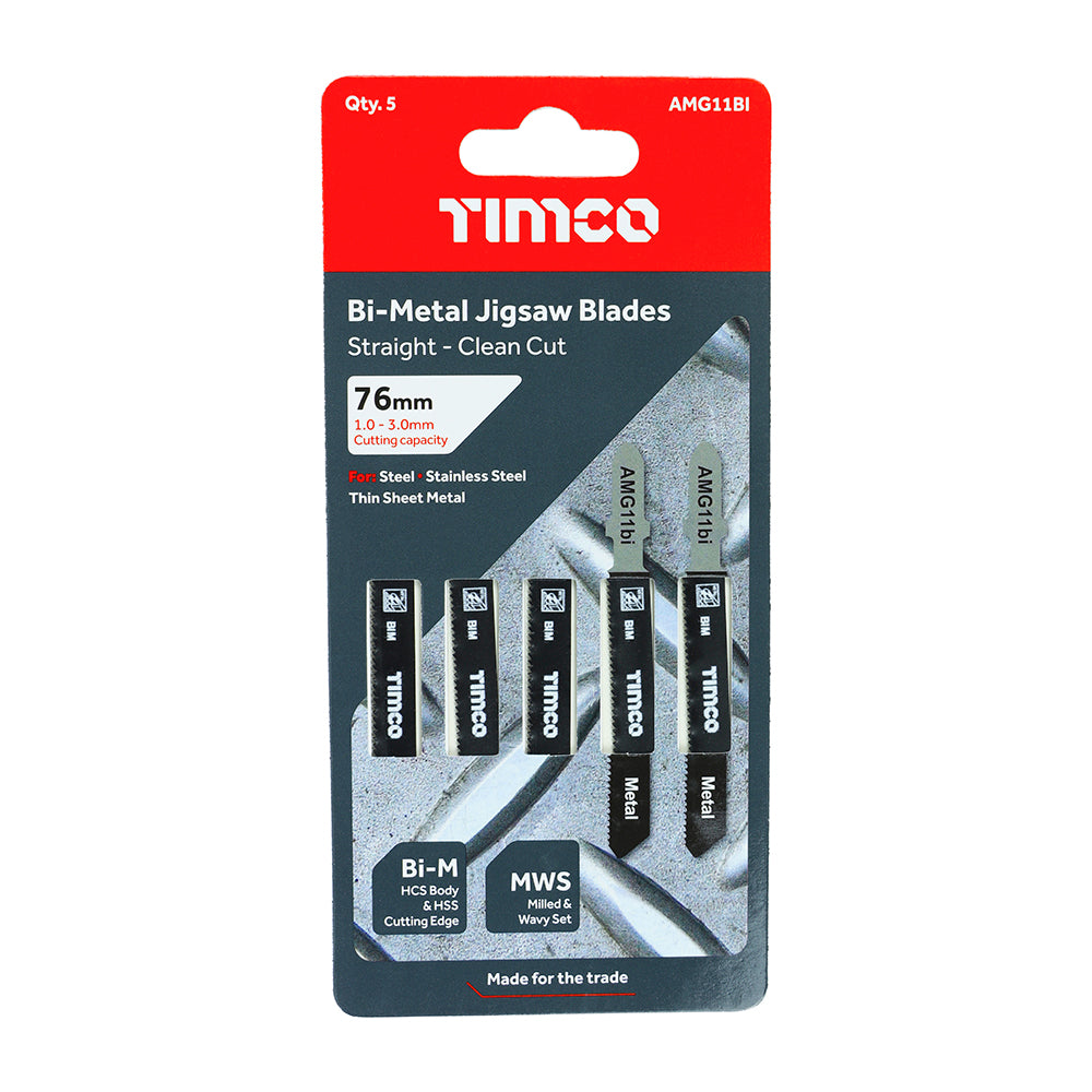 Jigsaw Blades - Metal Cutting - Bi-Metal Blades - T118AF - 5 pack