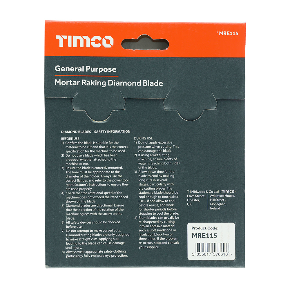Mortar Raking Diamond Blade 115 x 22.2