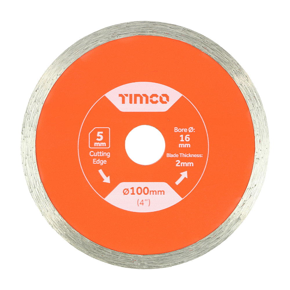 Tile & Ceramic Diamond Blade - Continuous 100 x 16.0 General Purpose