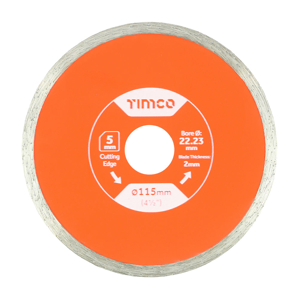 Tile & Ceramic Diamond Blade - Continuous 115 x 22.2 General Purpose
