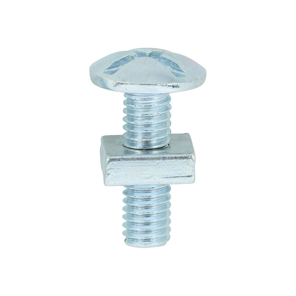 Roofing Bolts with Square Nuts - Zinc M6 x 20 Box 200