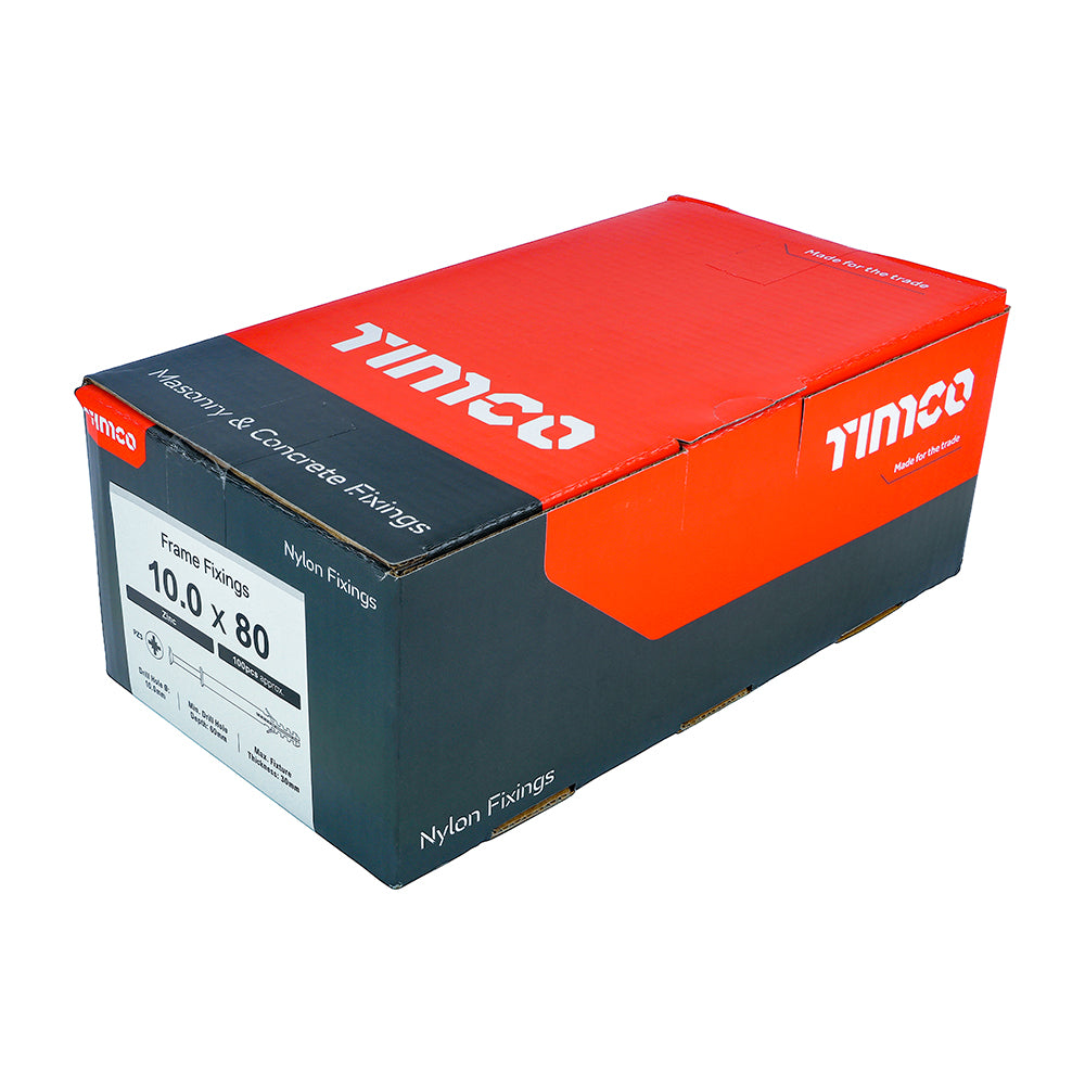Nylon Frame Fixing - BZP 10.0 x 80 - 100 pack