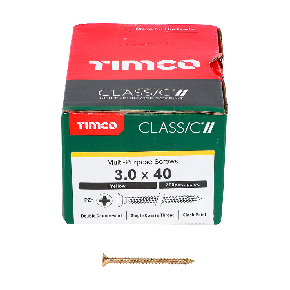 Classic Screw PZ1 Countersunk ZYP 3.0 x 40 - 200 pack