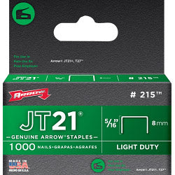 Arrow JT21 8mm/5/16" Staple Stapes (1000)  Stax