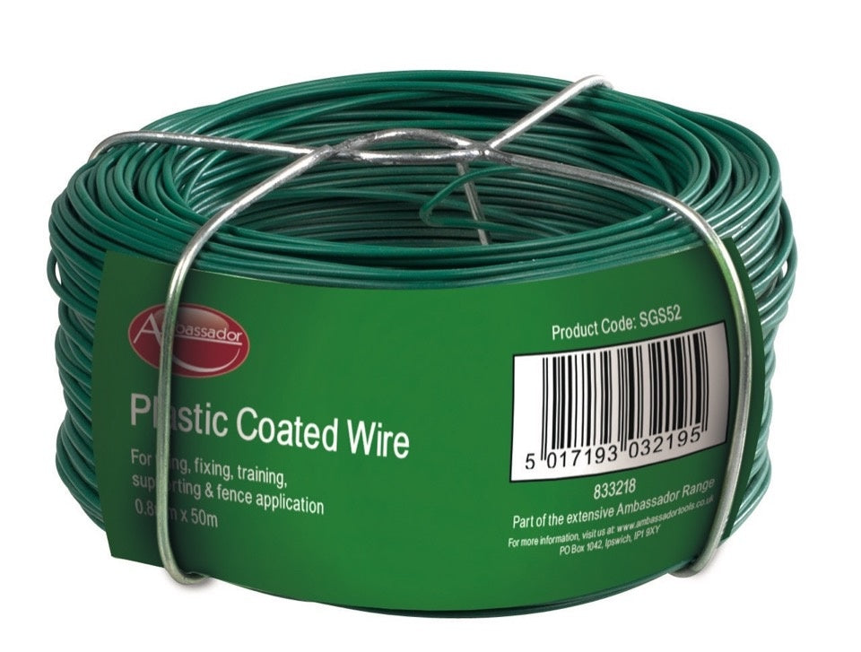 Ambassador Plastic Coated Green Wire 0.8mm x 50m product image