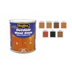 Rustins Quick Dry Outdoor Woodstain 250ml Satin Light Oak