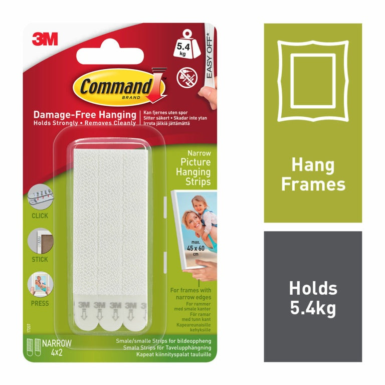Commandâ„¢ Narrow Picture Hanging Strips 4 Sets Of Narrow Strips product image