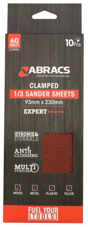 Abracs Orbital Clamped Sander Sheets 93 x 230mm 60g